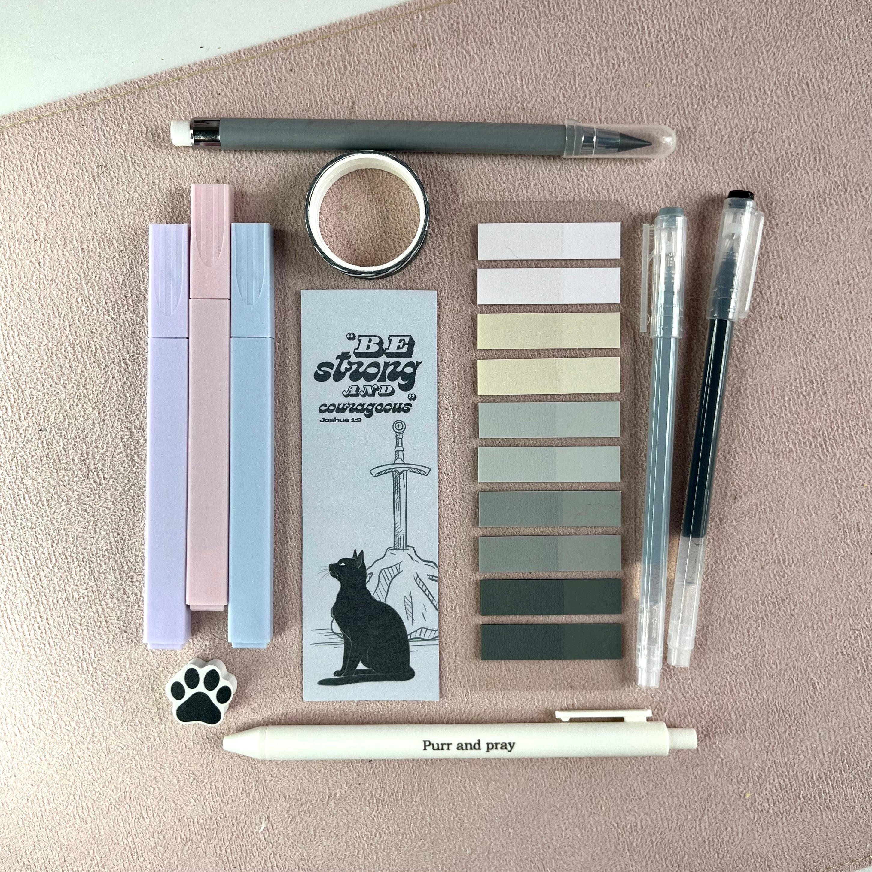 Ash Gray Christian Stationery Set for Bible Journaling