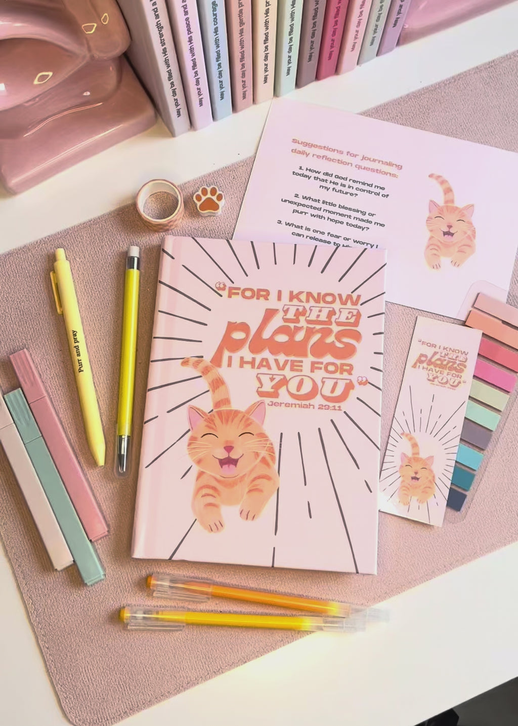 Peach Glow Christian Journal Gift Set – A5 Bible Verse Notebook + Coordinated Stationery Kit + Faith Sticker Set