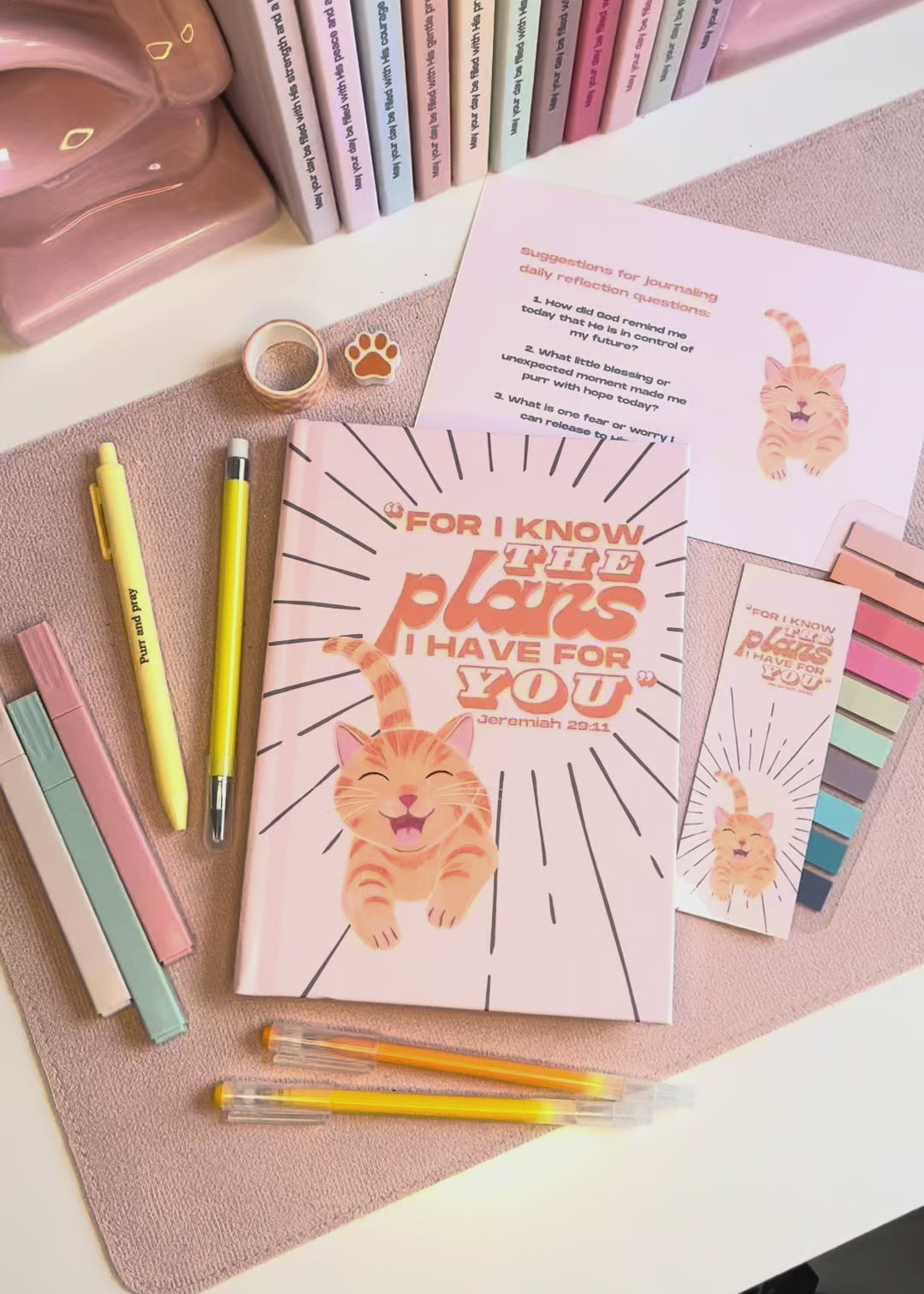 Peach Glow Christian Journal Gift Set – A5 Bible Verse Notebook + Coordinated Stationery Kit + Faith Sticker Set