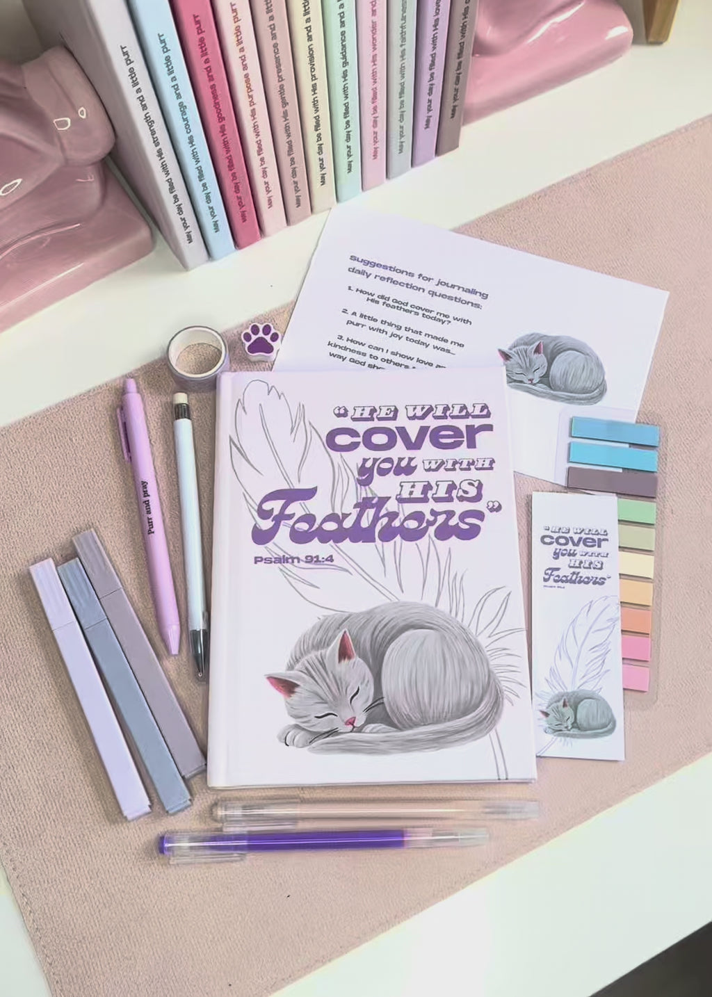 Lavender Sky Christian Journal Gift Set – A5 Bible Verse Notebook + Coordinated Stationery Kit + Faith Sticker Set