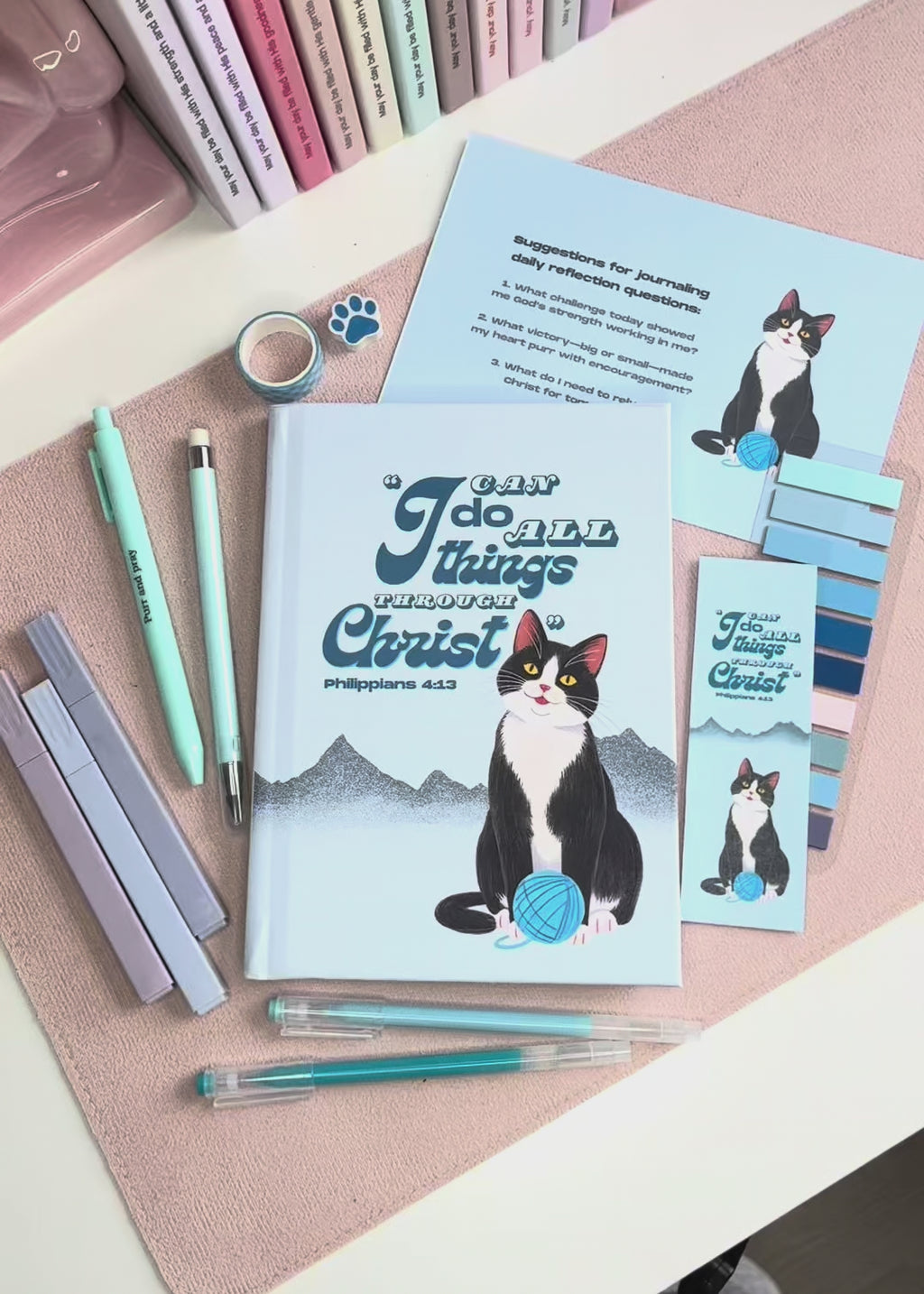 Bluebell Sky Christian Journal Gift Set – A5 Bible Verse Notebook + Coordinated Stationery Kit + Faith Sticker Set