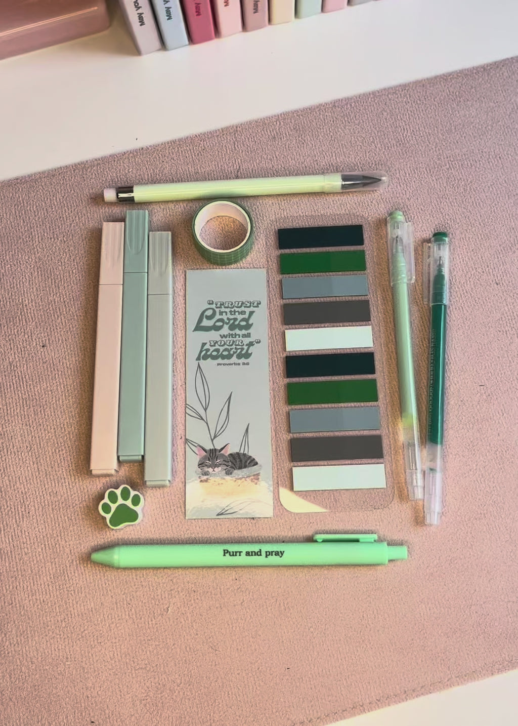 Sage Calm Christian Stationery Set for Bible Journaling