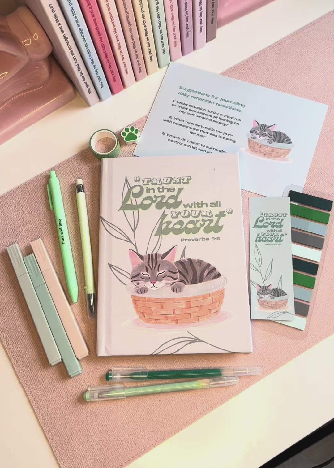 Sage Calm Christian Journal Gift Set – A5 Bible Verse Notebook + Coordinated Stationery Kit + Faith Sticker Set