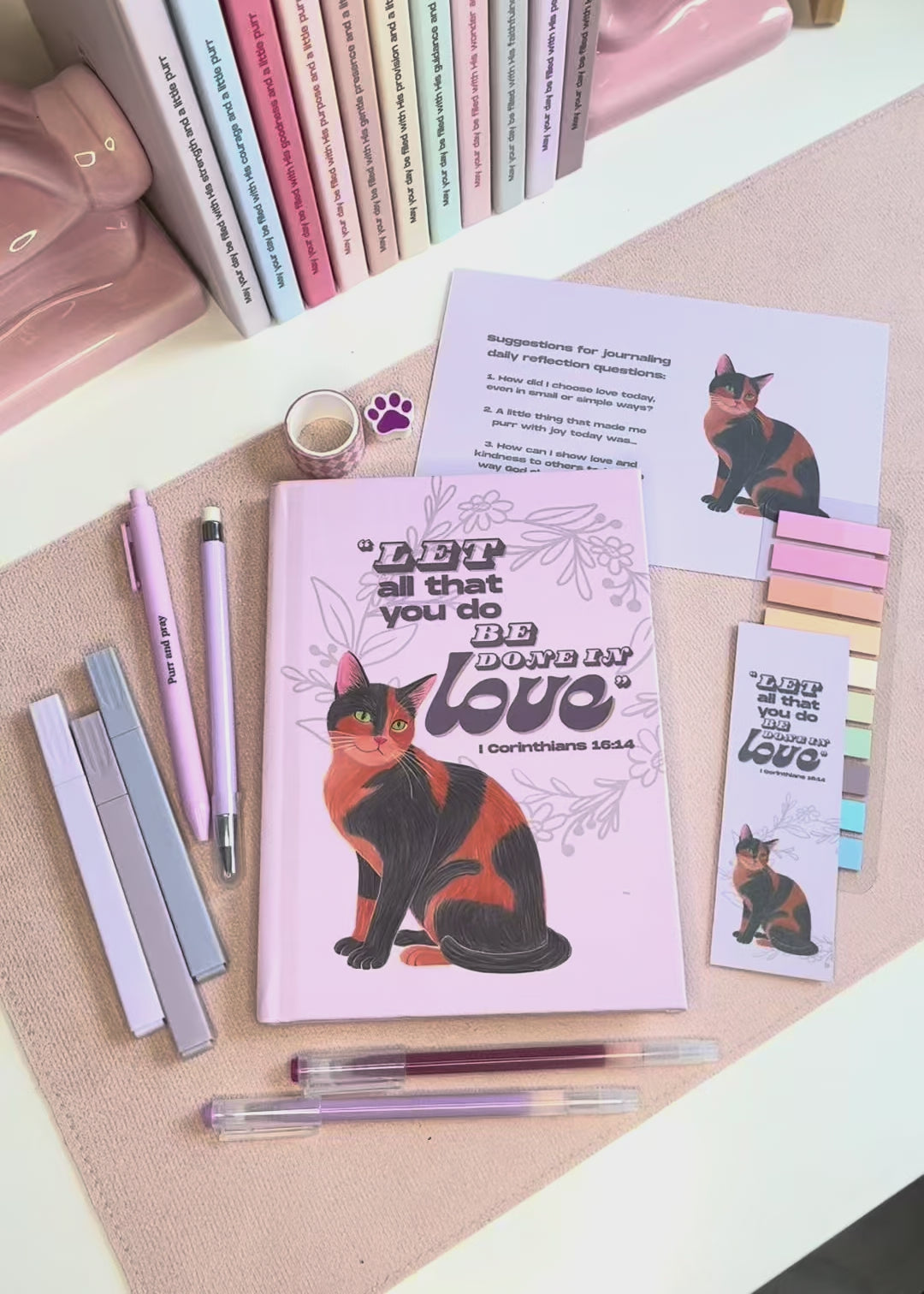 Violet Haze Christian Journal Gift Set – A5 Bible Verse Notebook + Coordinated Stationery Kit + Faith Sticker Set