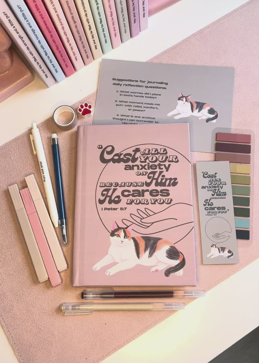 Chestnut Ember Christian Journal Gift Set – A5 Bible Verse Notebook + Coordinated Stationery Kit + Faith Sticker Set