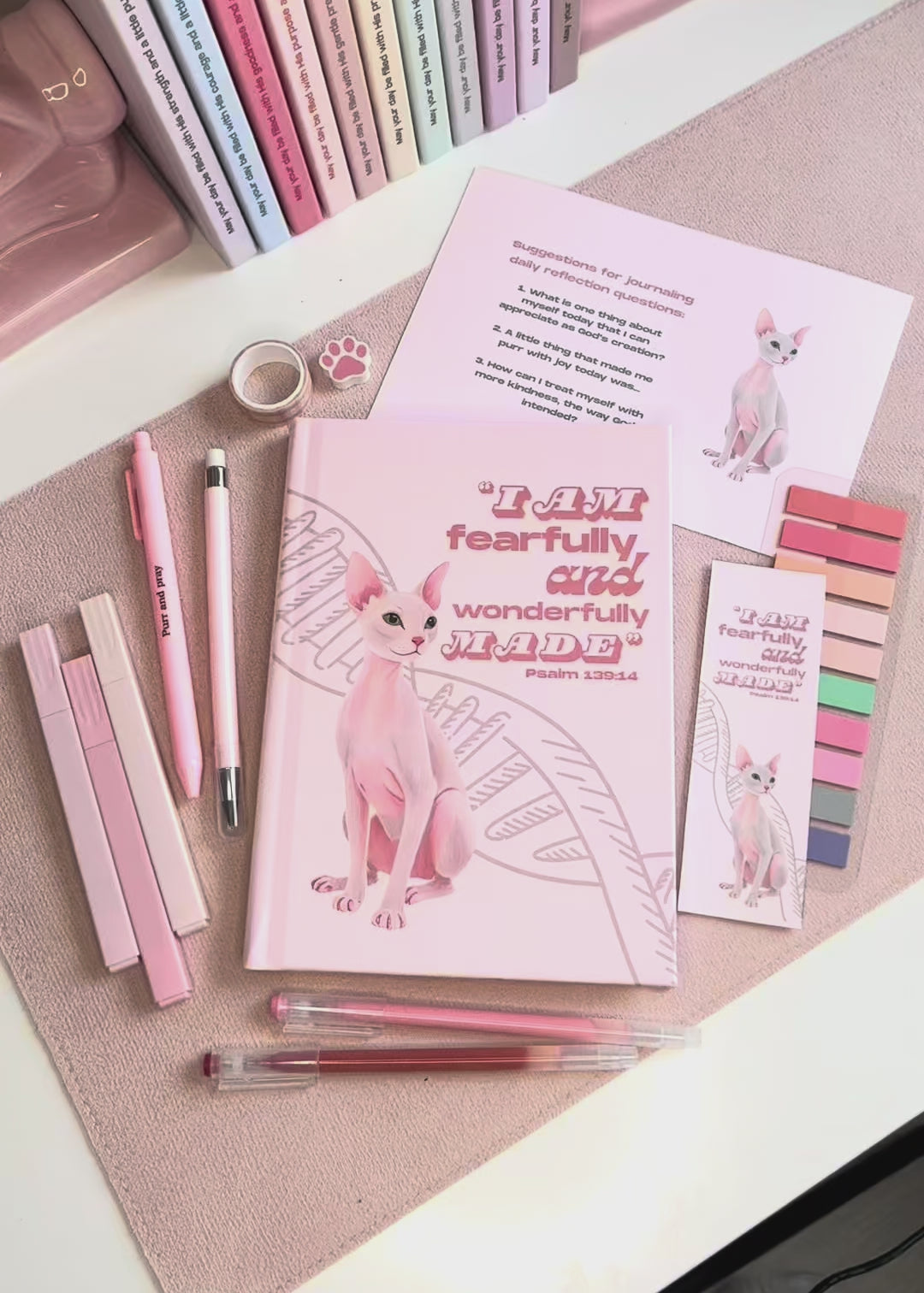 Soft Blush Christian Journal Gift Set – A5 Bible Verse Notebook + Coordinated Stationery Kit + Faith Sticker Set