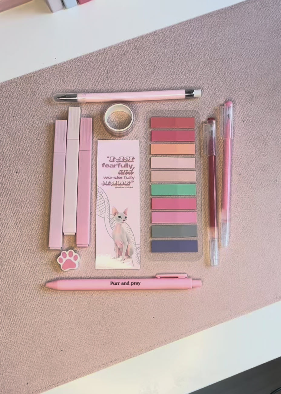 Soft Blush Christian Stationery Set for Bible Journaling