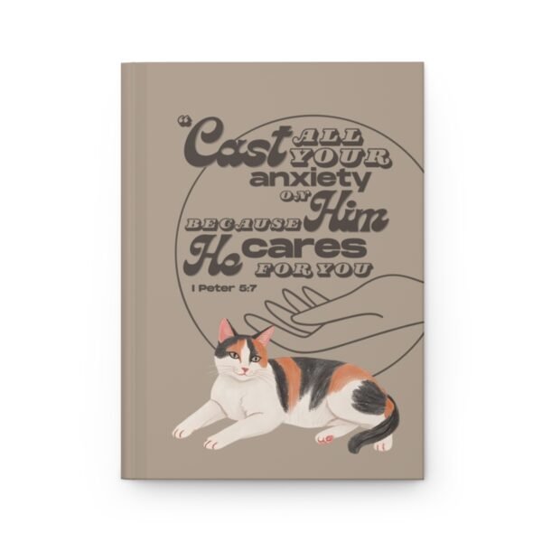 a5-christian-journal-front-cover-bible-verse-calico-cat-brown-flat Calico Cat Christian Gift Set – Bible Journal, Stationery & Stickers