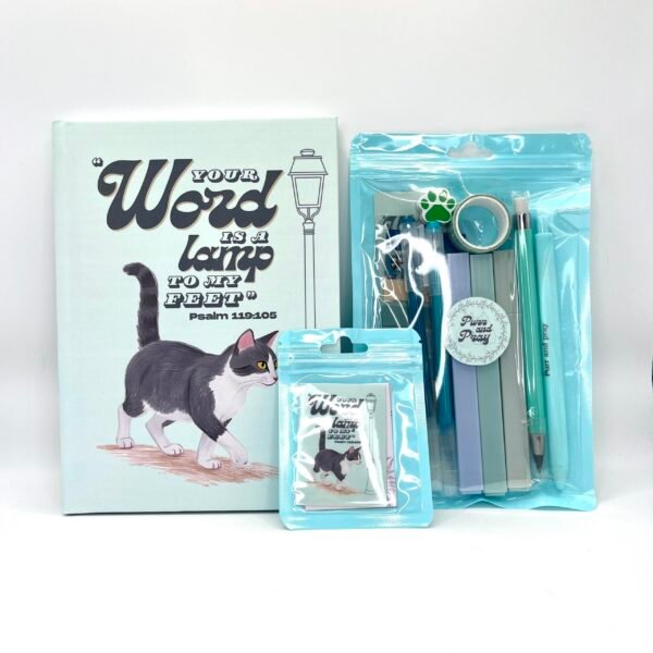 christian-gift-set-packaged-bible-verse-journal-stationery-and-stickers-mint Gray Tuxedo Cat Christian Gift Set – Bible Journal, Stationery & Stickers